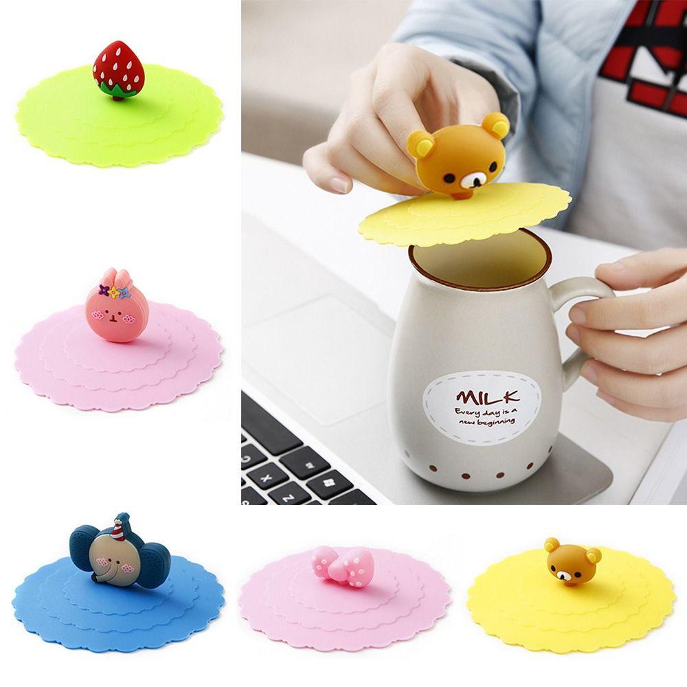 Sealed Cartoon Dustproof Tea Lids Leakproof Proof Lid Cup Cup Accessories Silicone Cup Cover