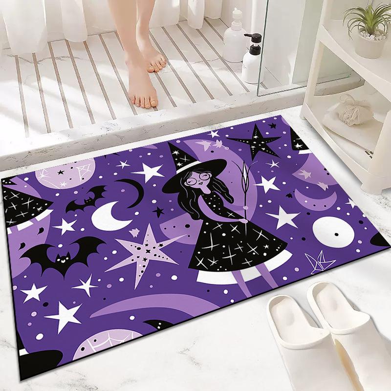 Европейский и американский декоративный коврик для пола на Хэллоуин, коврик для входной двери, коврик для входной двери с изображением тыквы и ведьмы