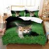Домашний текстиль Милые кошки, собаки и животные 3D цифровая печать Трехпредметный пододеяльник наволочка
