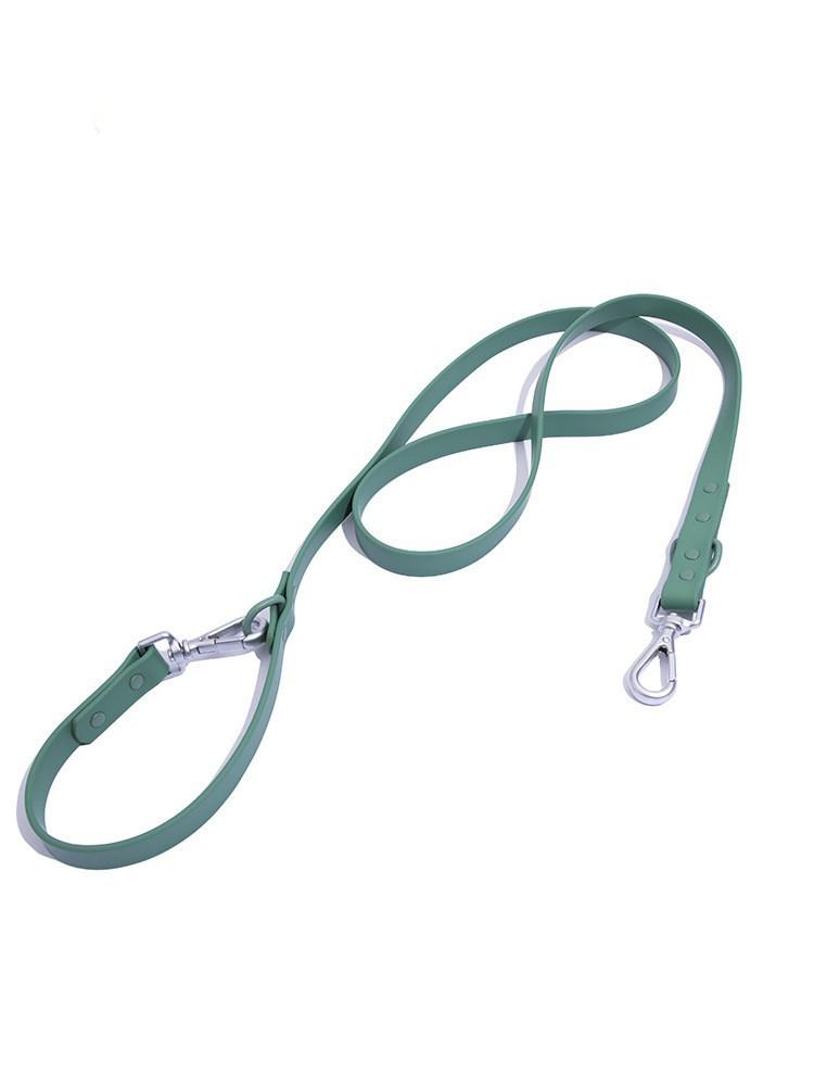 PVC Dog Leash Set 2 Hooks With Dispenser Waterproof Hands Free Dog Rope Strap Soft Adjustable Dog Vest Collar Matching Leashes