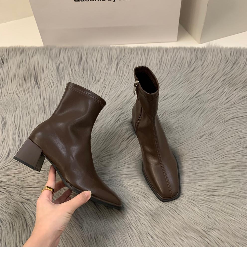 Чувственные белые туфли на высоком каблуке, короткие ботинки Мартин, французские маленькие ботильоны, весенне-летние бархатные новые тонкие ботинки, женские ботинки