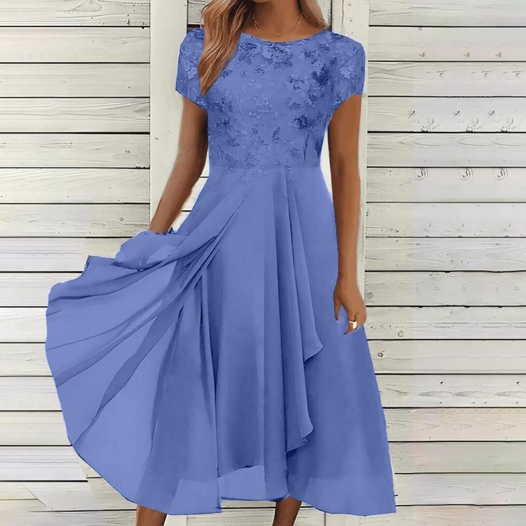 Женское платье шифоновое элегантное кружевное лоскутное платье с вырезом длинное платье вечернее платье подружки невесты