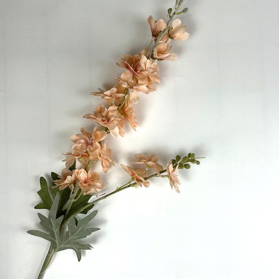 Simulated Hyacinth Silk Delphinium Flowers Realistic Texture Iron Wire Stems Fake Flower