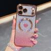 Подходит для Apple 11promax магнитная присоска 11plus гальваническое покрытие прозрачный 11 любовь постепенное изменение блеск чехол для мобильного телефона 11 защита от падения