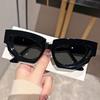 Fashion Cat Eye Sunglasses with Irregular Thick Frame, Perfect for Outdoor Street Photography, Ordinary Decorative Eyeglasses