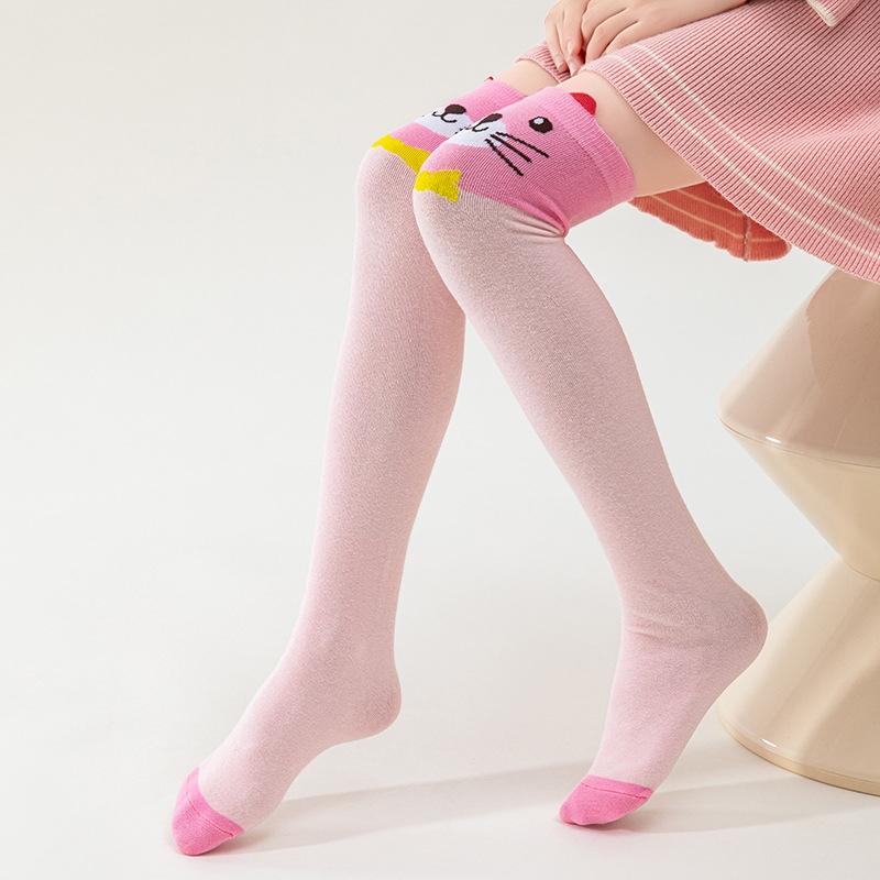 Spring Autumn Girls Cotton Over The Knee Long Lovely Stockings Cartoon Cartoon Kids Child Knee High Socks Infant Baby Socks