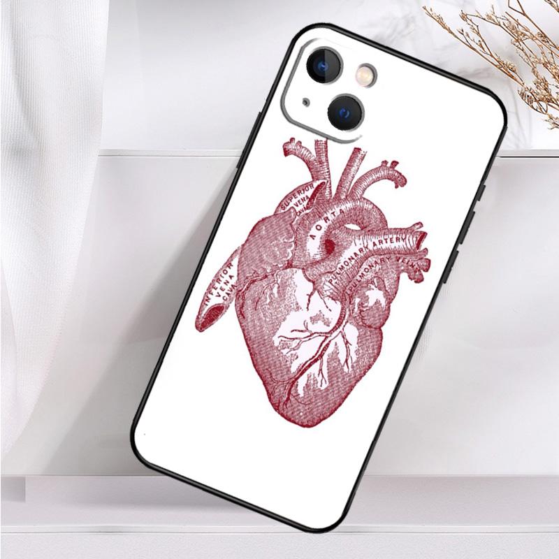 Anatomical Heart Anatomy Case For iPhone 14 16 15 Pro Max 11 12 13 Mini 7 8 Plus X XR XS MAX Soft Shockproof Cover