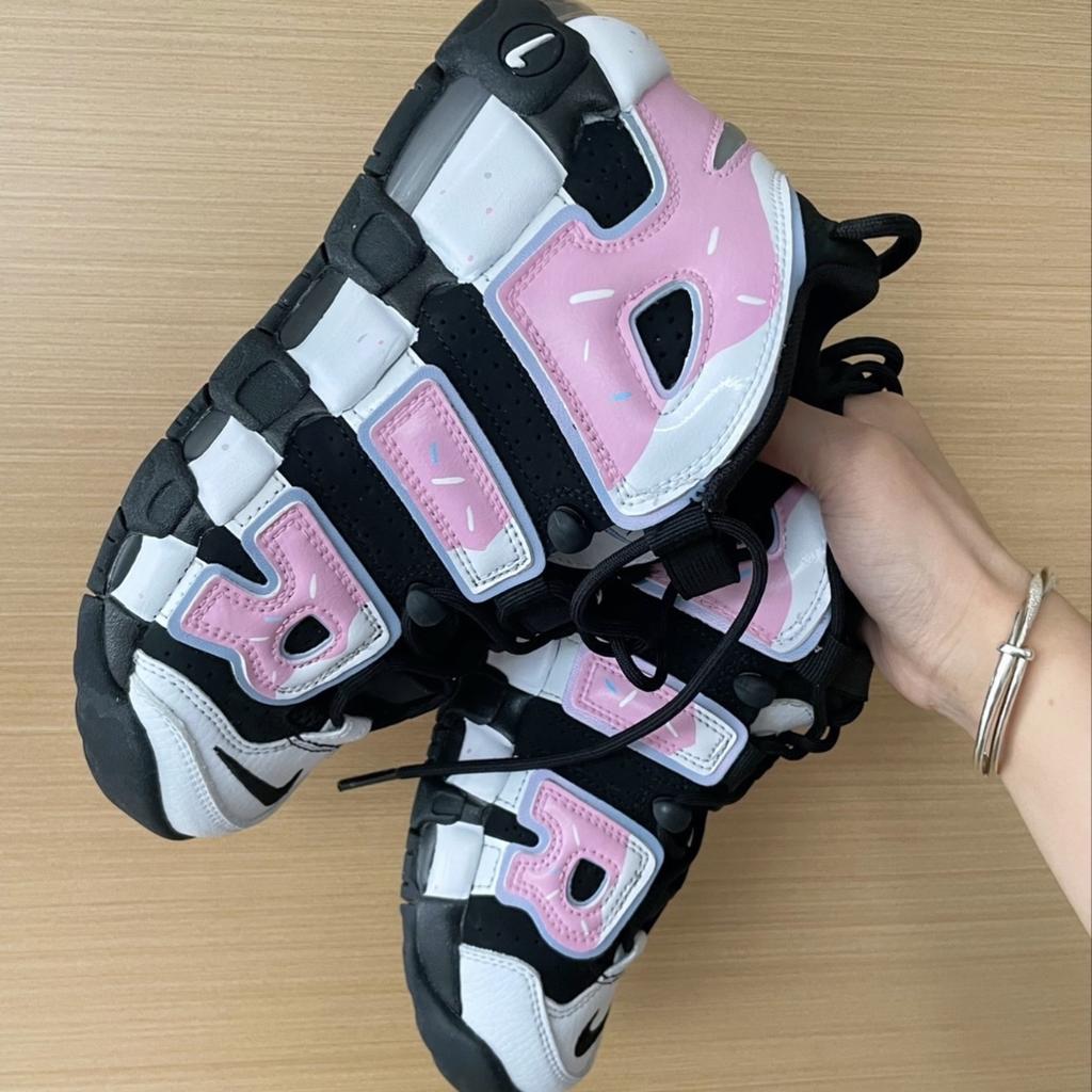 Nike Кроссовки Air More Uptempo Mid top Винтажные Баскетбольные Кроссовки GS Черно-Розовые DQ6200-001(Team40-GSS-BOX)