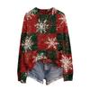 Women's Soft Christmas Print Crewneck Long Sleeve Sweater for Fall and Winter