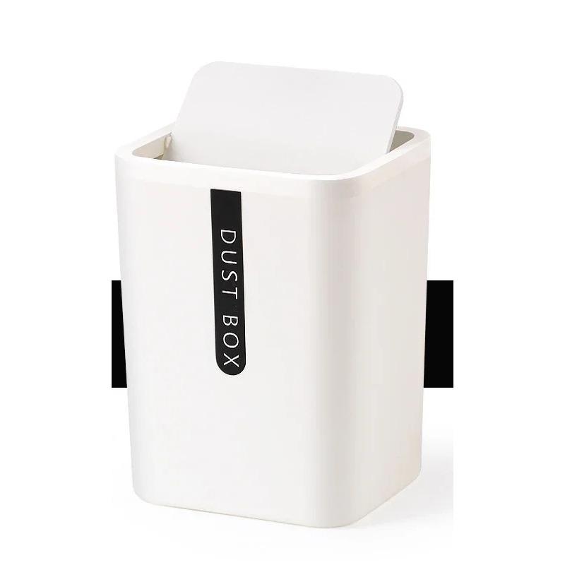 Creative Japanese Desktop Trash Can Mini Office Coffee Table Kitchen Bedroom Plastic Shake Lid Storage Bucket Small Paper Basket