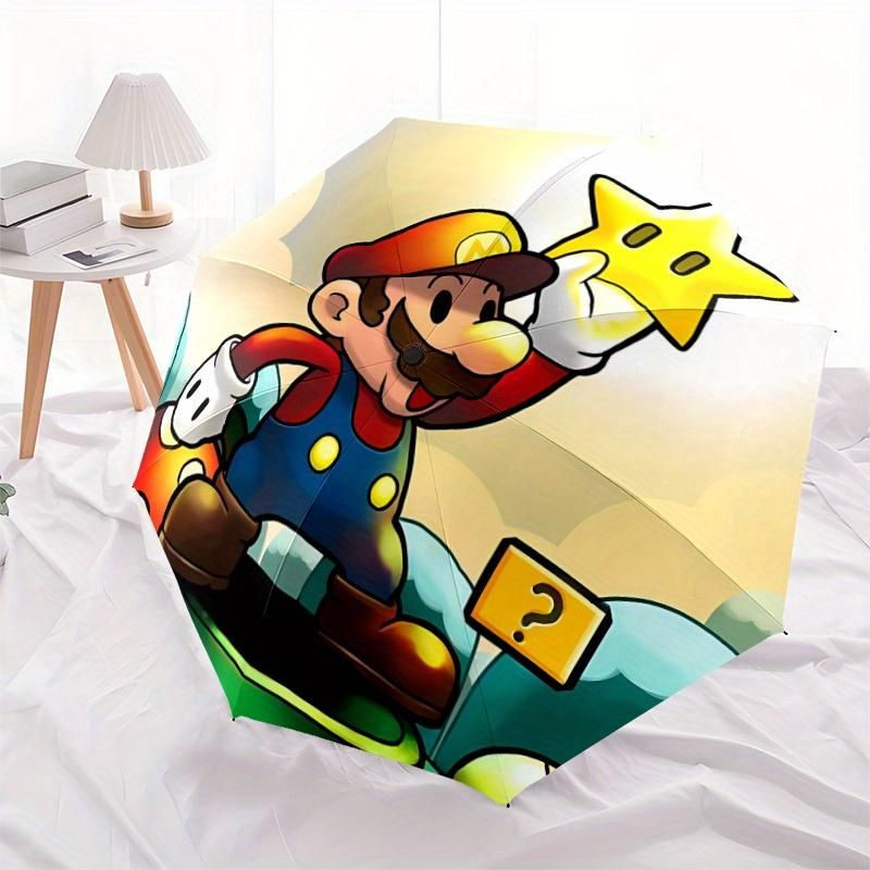 1pc Mario Adventure Automatic Folding Cute Umbrella - Lightweight, Retractable Design with 8-Rib Durability, Perfect for Outdoor69
