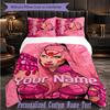 Personalized 3Pcs Bedding SetLady Gaga Custom Text Duvet Cover Pillowcase Set Bedroom Gift