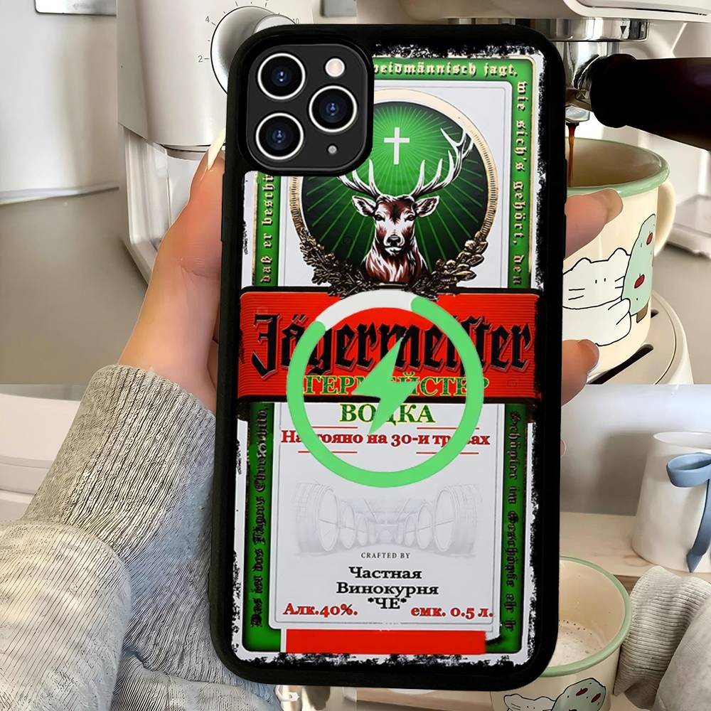 Чехол для телефона с магнитной беспроводной зарядкой и логотипом J-Jagermeister для IPhone 17 16 15 14 13 12 11 Pro Max Plus Mag
