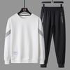 Men's Spring/Autumn Casual Sports Set: Jacket, Cropped Pants, Round Neck Sweatshirt, Long Sleeves, Complete Outfit.