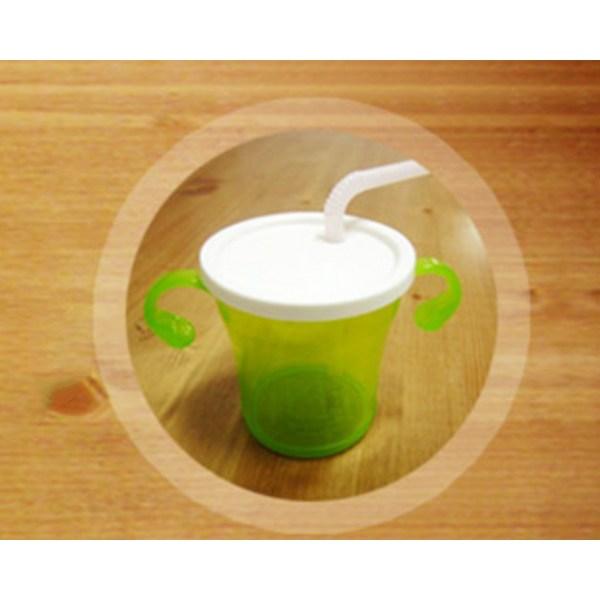 Agapura 3WAY Straw Cup 180ml X 2p + Straw Random Delivery 100p, Green, Orange, 1 Set