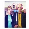 Vintage Portrait Poster American Gothic Art Print Canvas Painting Funny Design Wall Art Abstract Pictures for Gallery Home Decor