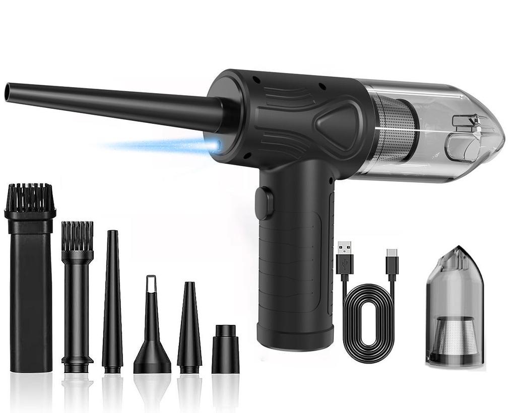 Портативный беспроводной пылеуловитель двойного назначения для чистки дома, автомобиля и электроники (Клавиатура, Корпус компьютера)