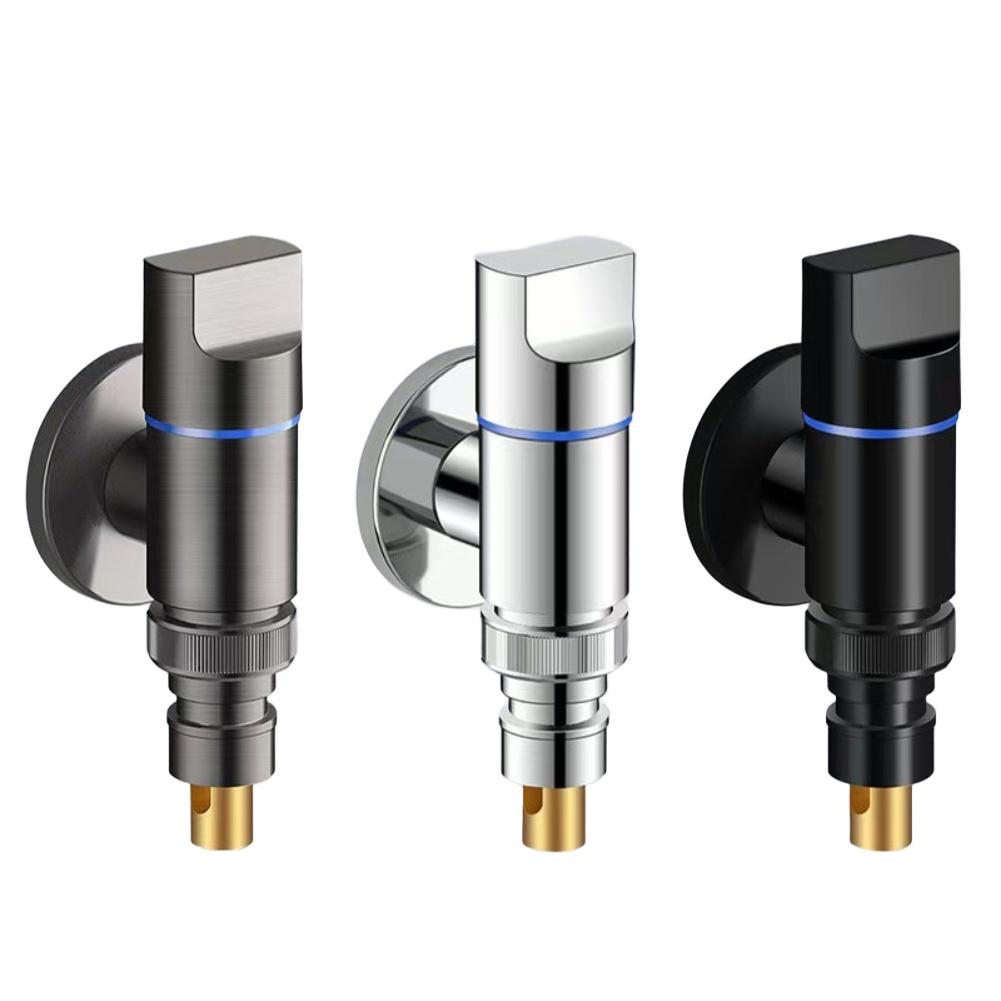 Washing Machine Faucet Automatic Water Stop Valve Quick Opening Angle Valve G1/1 Wall Mounted Water Stop Clip Triangle Valve