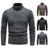 Мужской осенне-зимний флисовый свитер, толстый, водолазка, теплый пуловер, облегающий крой, мужская одежда, люксовый бренд, черные, коричневые, эластичные джемперы