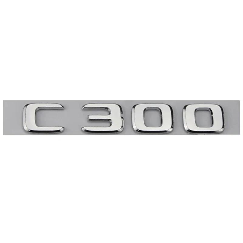 3D ABS Black Car Trunk Letters For Mercedes Benz C300 Logo C300 W205 W204 W203 W206 2022 4MATIC Emblem Stickers Accessories