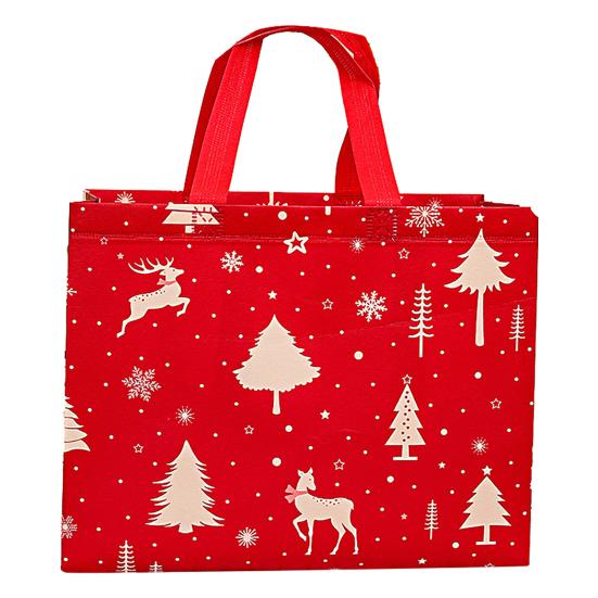 Рождественская сумка-тоут с ручками Нетканые подарочные пакеты Большие многоразовые Рождественские пакеты для покупок к Рождеству