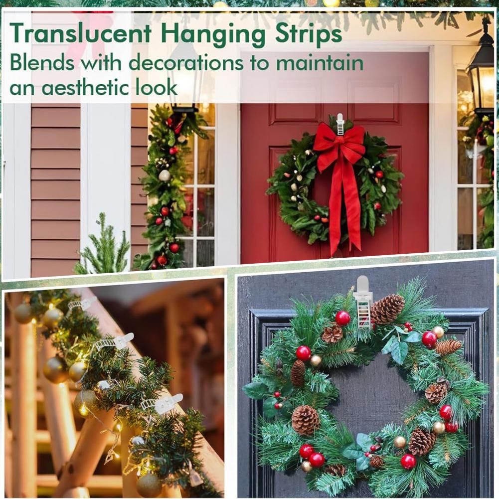 24/48Pcs Cable Clips Self Adhesive Mount Wire Clamps Line Tie Fixed Garland Hooks Ties Christmas Stocking Holder Adhesive Straps