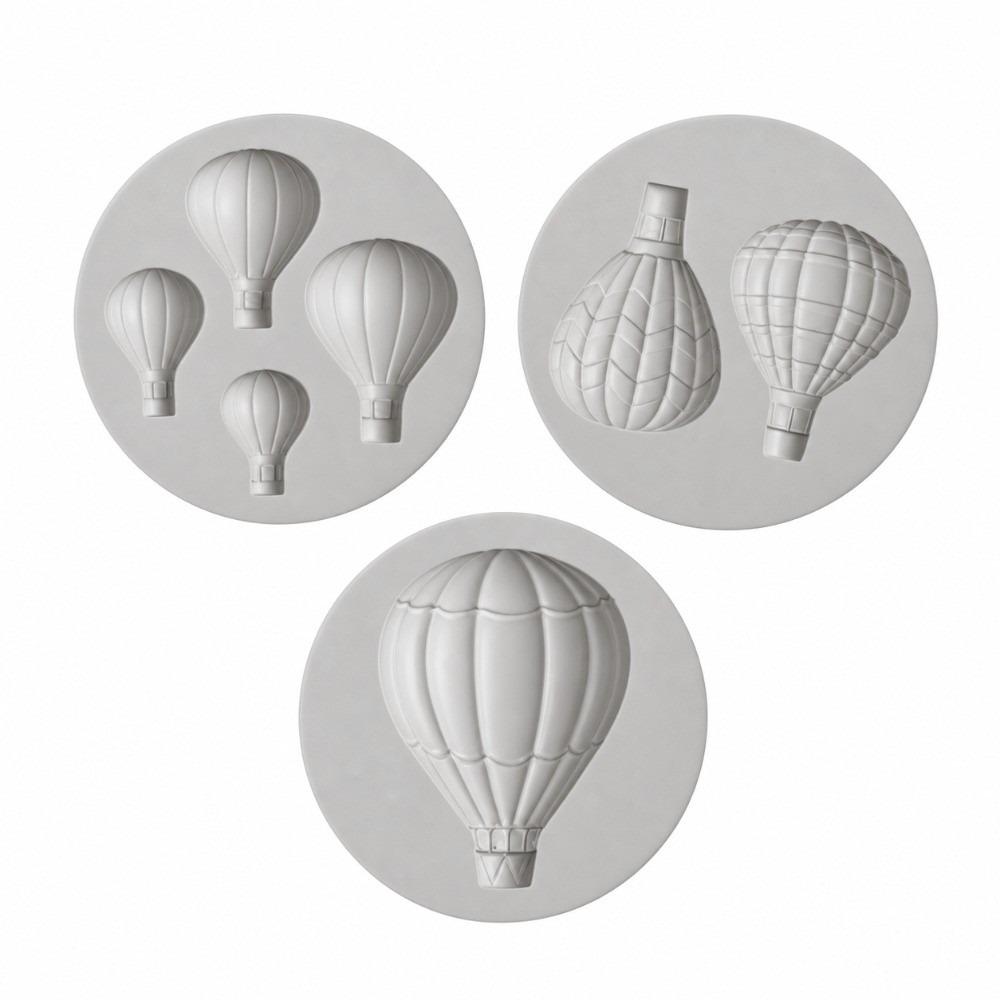 3PCS Silicone Hot Air Balloon Mold Multi-Cavity Chocolate Candy Mold Resin Fondant Polymer Clay