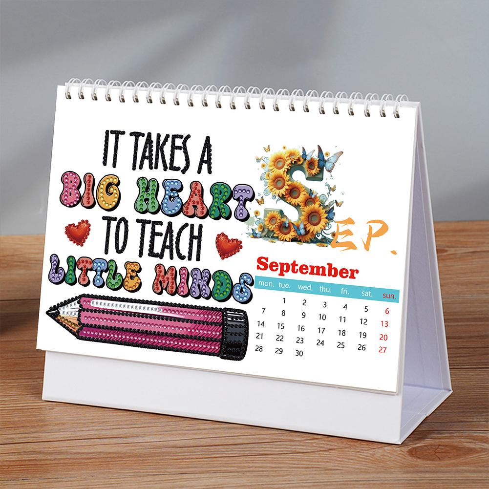 Календарь из бумаги для алмазной вышивки, Набор ежемесячного календаря для алмазной вышивки, Ежемесячный перекидной настольный календарь для планирования дома и офиса