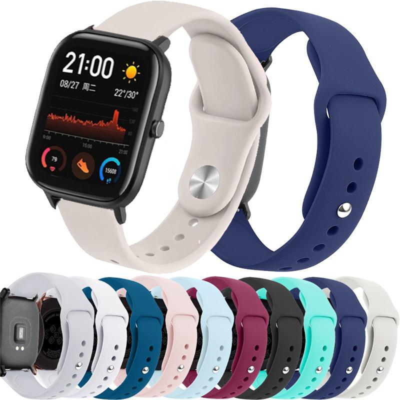20 мм/22 мм ремешки для часов для Amazfit GTS 4/3/2/2e/Mini/GTR 42 мм/GTR 4/3 Pro Силиконовый браслет Amazfit helio/balance 2 bip 5 6 ремешок