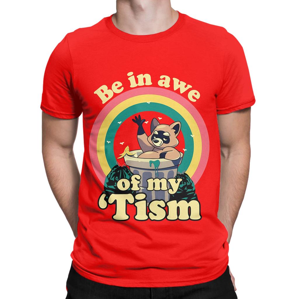 AweTism Pride education special Tee Be Awe Of My Tism uniqueness Graphic 100 Cotton TShirt aAutism Racoon Tops Tees For Unisex