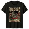 Байкер Ride Or Die На всю жизнь Мотоцикл Винтажная Графика Унисекс Футболка Унисекс Футболка