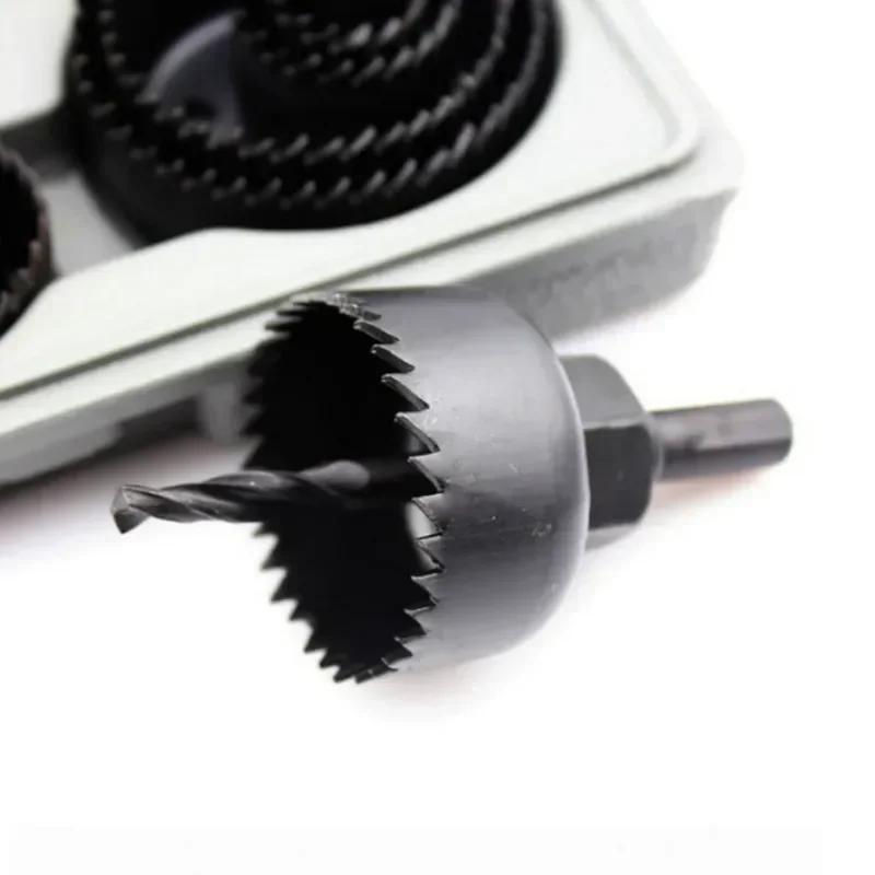 Комплект из 11 кольцевых пил, прочный металлический круг из углеродистой стали, электрическая дрель, резак для дерева, ПВХ и пластика