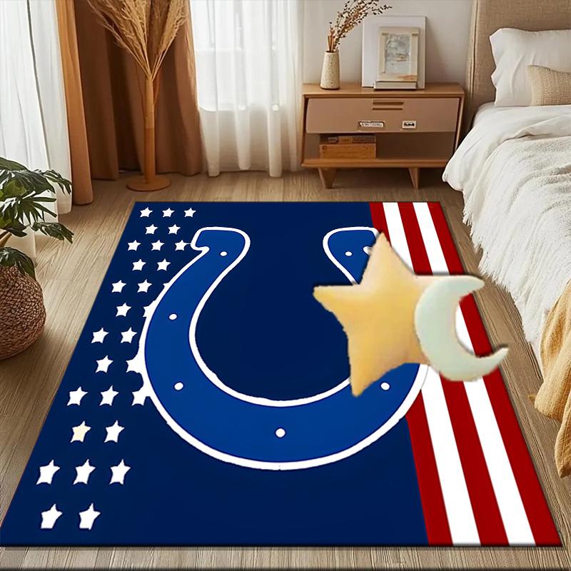 Indianapolis Colts Logo Rug Game Carpet, Floor Mat for Bedroom Living Room Entryway Rug, Home Decor Idea Gift for Christmas birthday