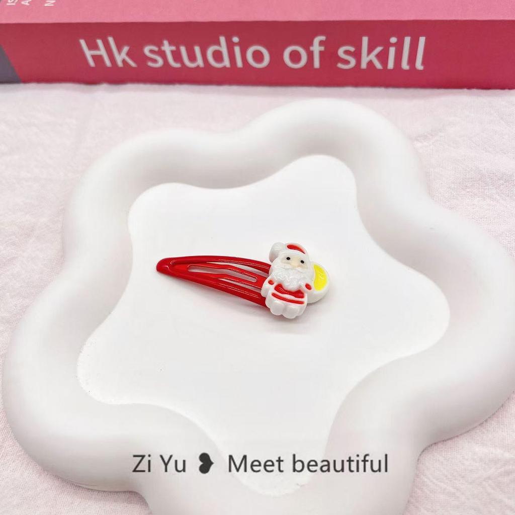 Adorable Christmas Hair Clips for Kids - Santa Cartoon Accessories, Festive Holiday Headdress