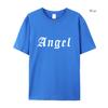 Женская футболка Angel Creativity Letter Printing с короткими рукавами, модная футболка, новинка, спущенное плечо, одежда, HarajukuT-shirt