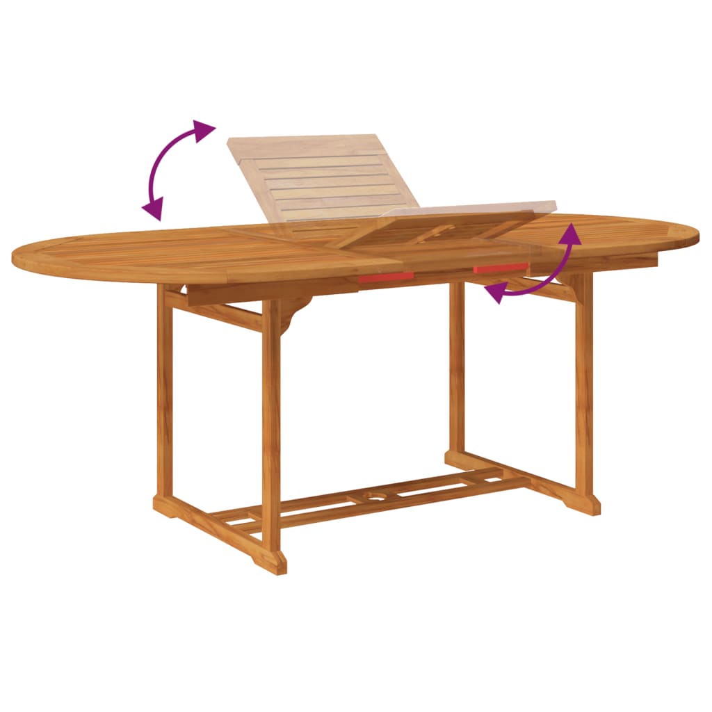 7 Piece Garden Dining Set Solid Acacia Wood 150 200 cm