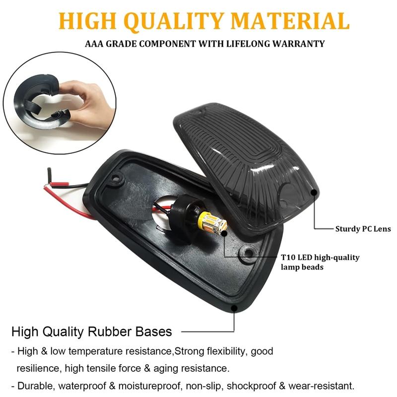 5pcs Auto Marker Roof Lights Amber LED Cab For 1988-2002 Chevrolet GMC C/K 1500 2500 3500 Pickup Trucks Car Lights Exterior Part