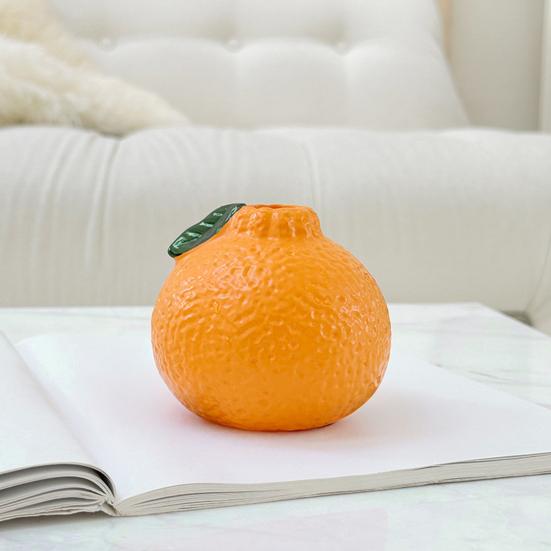 Orange Shaped Vase Small Design Hydroponics Vase Decorative Orange Fruit for Home Office