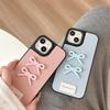 For Apple 16 Leather Solid Color Mobile Phone Case Simple for IPhone15Promax Bow 17 Women's Model 14