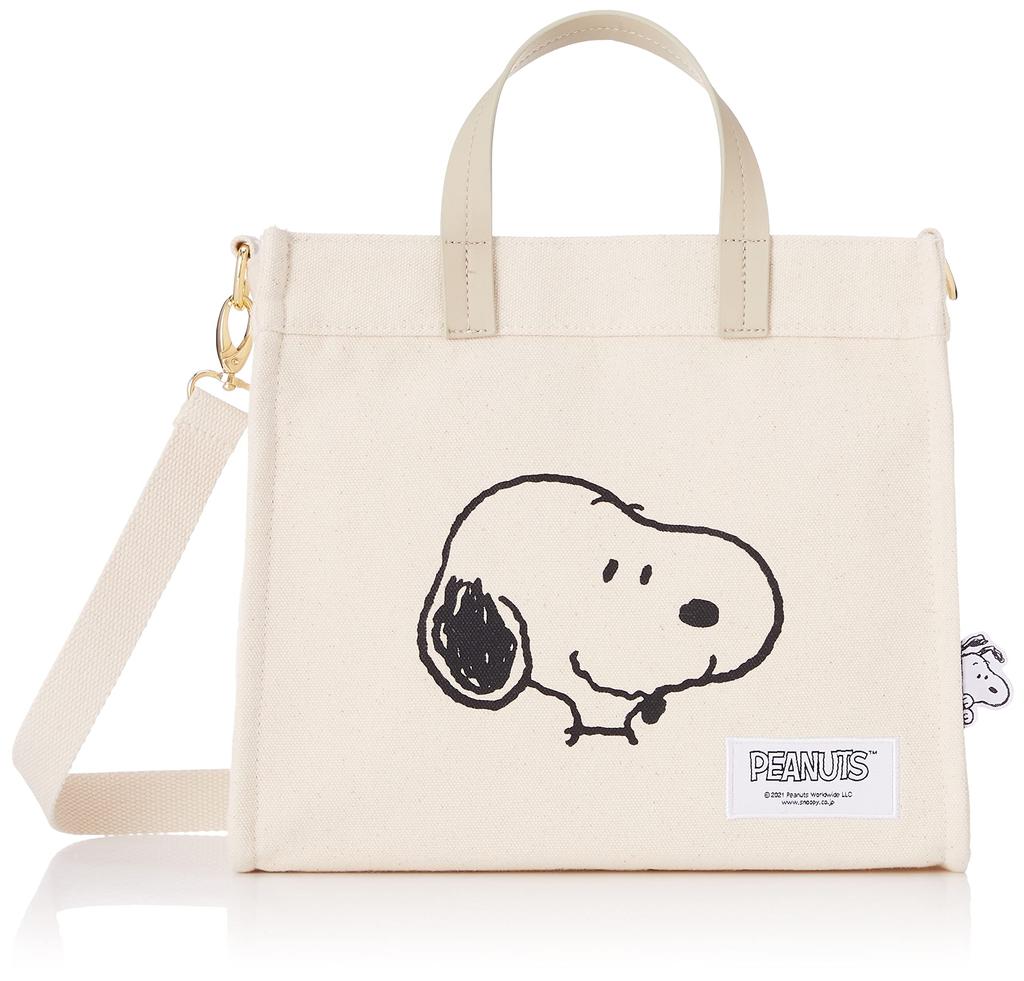 2WAY Tote Bag Wide Gusset Snoopy PEANUTS PN70 Snoopy Face [Hapitas] Women's