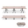 WAQ 2WAY Camping Cot Quiet Lightweight Folding Bed Load Capacity 150kg HighLow Switchable (Beige Gray) - 600D Sheet