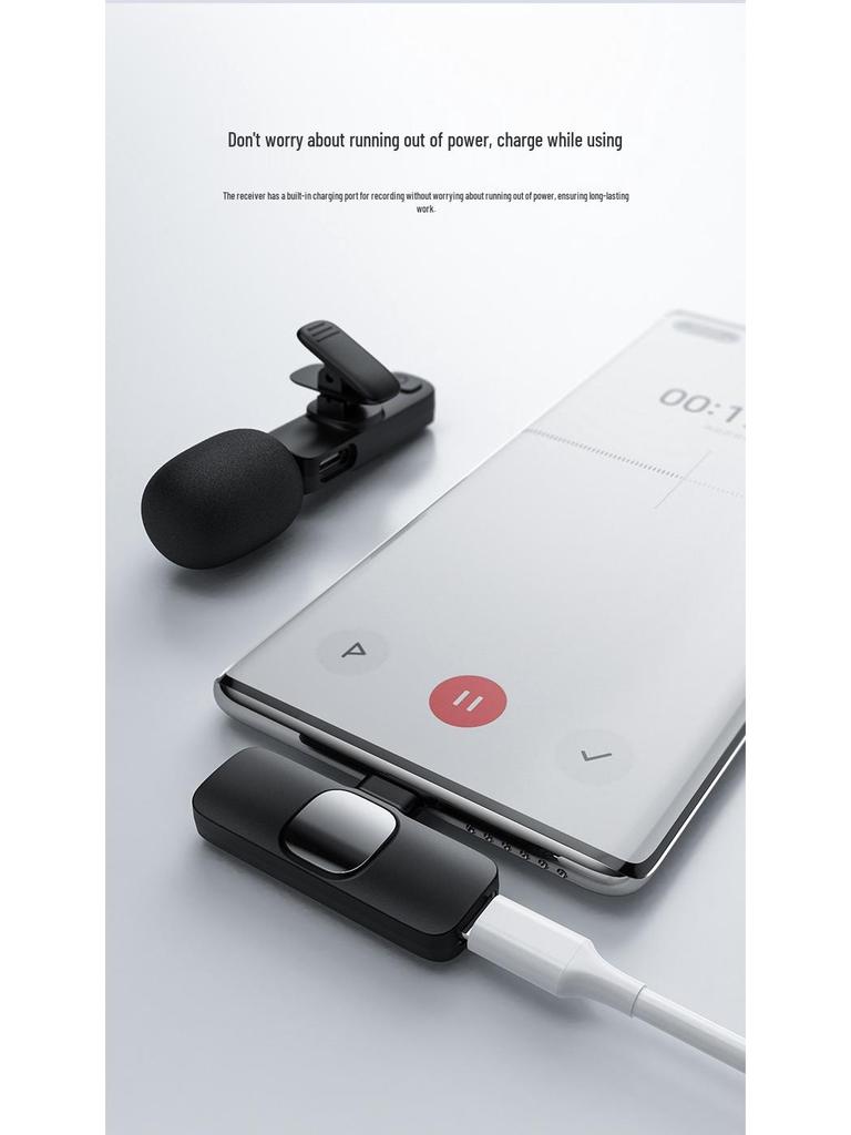 Wireless Lavalier Mic for Mobile Live Streaming & Interviews: Dual Recording & Noise Reduction