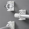 2 Pcs Rotatable Ring Hanging Punch-free Shower Curtain Rail Fixed Bracket Holder