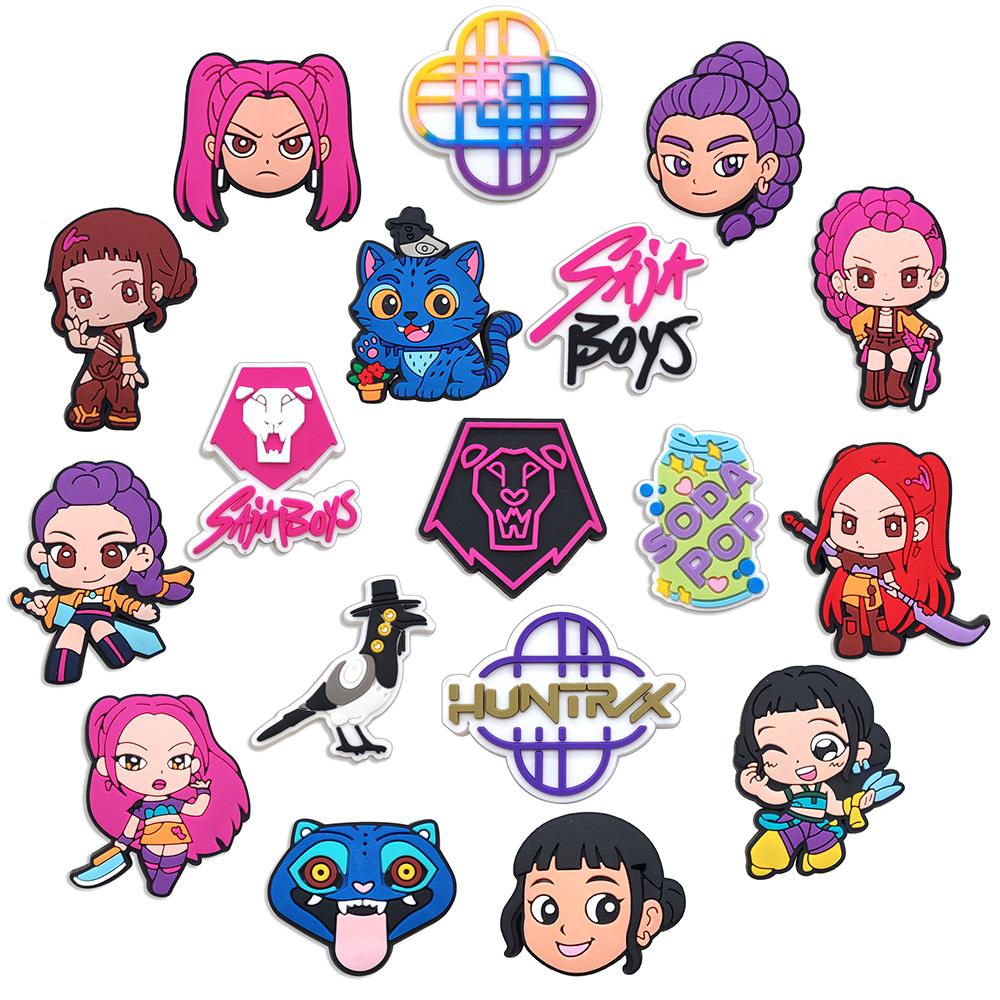 18-100 шт. K-Pop Охотники на демонов Шармы для обуви для кроксов Украшение для обуви с привидениями Премиум качество Популярные аксессуары для обуви Отличный подарок