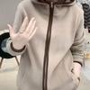 Женская двусторонняя плотная флисовая толстовка с капюшоном - Теплая, ветрозащитная, повседневная, приталенного кроя, для осени и зимы