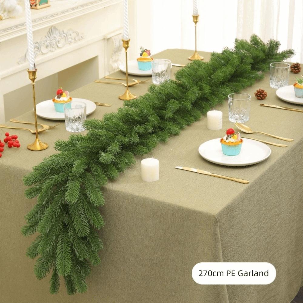 PE Simulated Rattan Artificial Xmas Table Runner New Christmas Garland Wreath Party Supplies