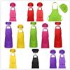 Unisex Chirdren Adjustable Apron and Chef Hat Set for Kitchen Cooking Baking Painting Training Wear Aprons Boys Girls