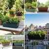 5Pcs Medium Sky‑Blue PP Planter Boxes with Tray 42.5x17x13cm Outdoor Vegetable Growing Plant Pots for Garden