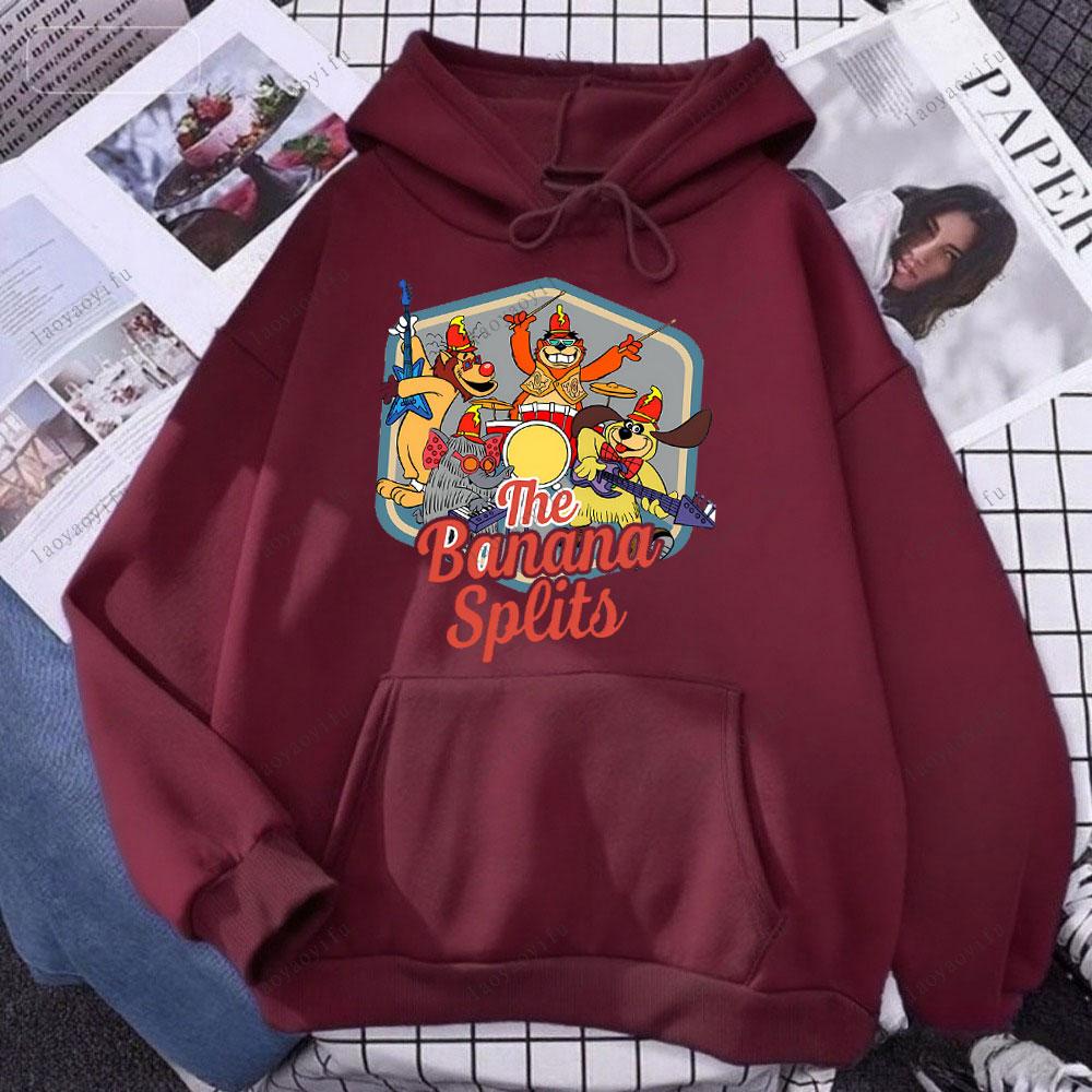 The Banana Splits TV Show Memorabilia Hoodie Unisex Retro Cartoon Classic Print Casual Daily Wear Long Sleeve Spring Sweatshirt