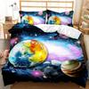 3D Galaxy Duvet Cover Set Single Double Twin/Queen 2pcs/3pcs/4pcs Bedding Sets Universe Outer Space Themed Bed Linen 2
